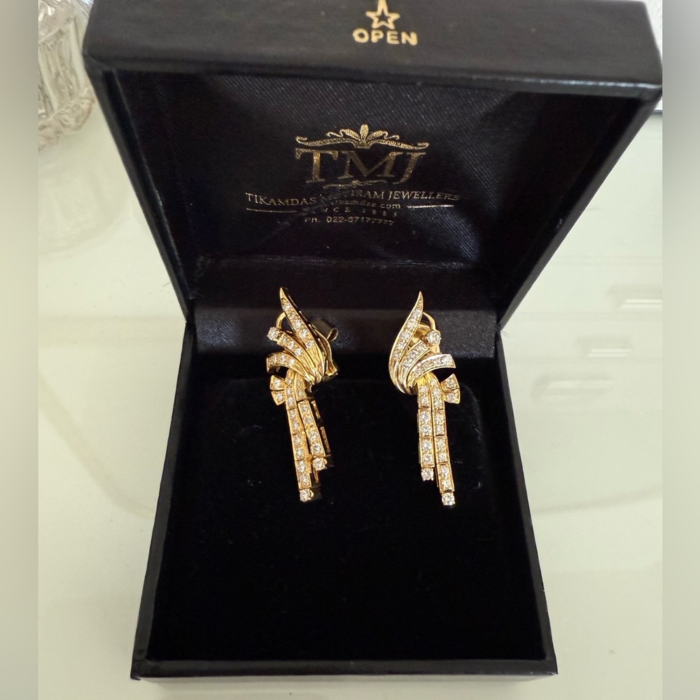 Gold and Diamond Women's Earrings